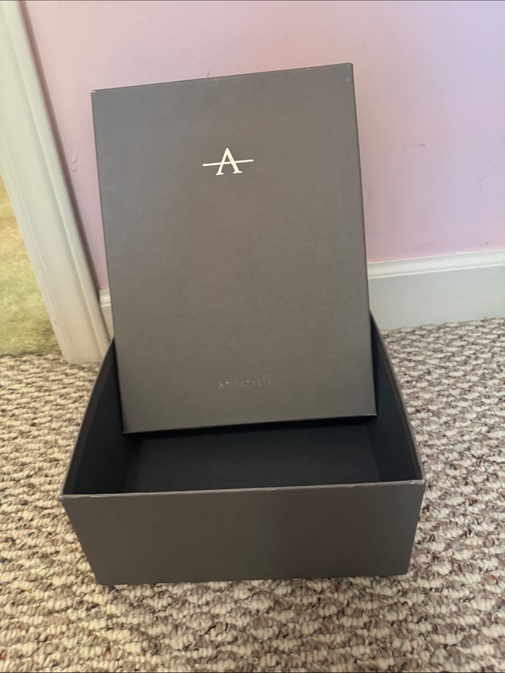 Aquatalia Gray Presentation Box with Pale Aqua Logo